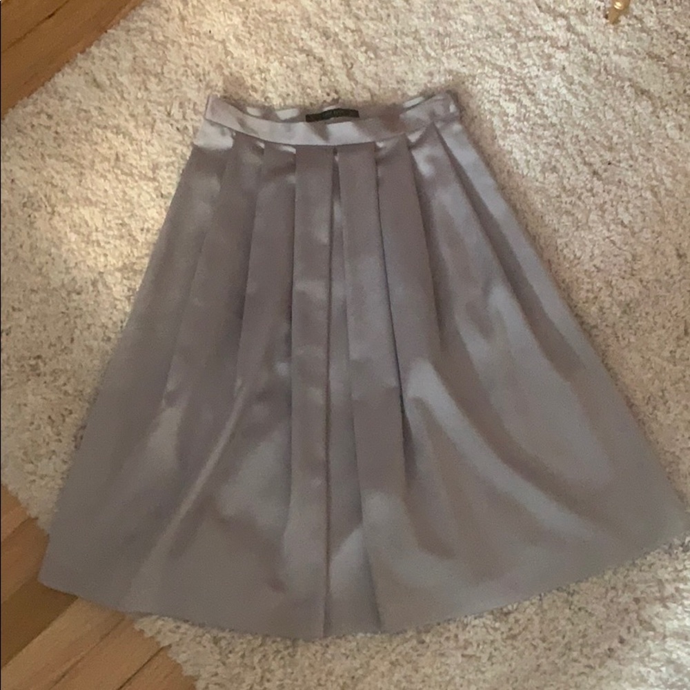 Zara silver silk skirt xs